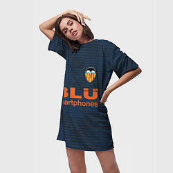 Футболка женская длинная FC Valencia: Away 2018, цвет: 3D-принт — фото 2