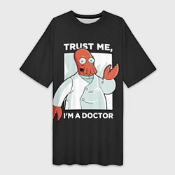 Футболка женская длинная Zoidberg: Trust Me, цвет: 3D-принт