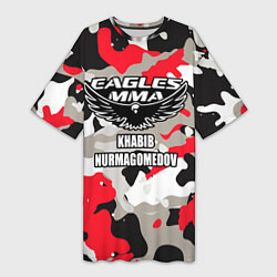 Женская длинная футболка Khabib Nurmagomedov: Red Camo