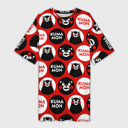Женская длинная футболка Kumamon Pattern