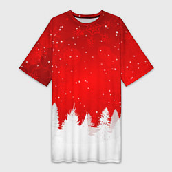 Женская длинная футболка Christmas pattern