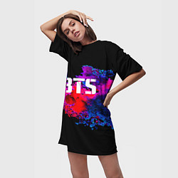 Футболка женская длинная BTS: Colors Explode, цвет: 3D-принт — фото 2