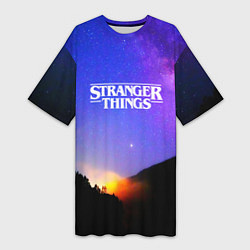 Женская длинная футболка Stranger Things: Space Rising