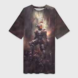 Женская длинная футболка Goblin Slayer darkness knight