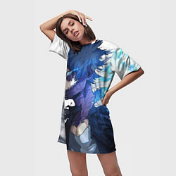 Футболка женская длинная Академия героев - Даби, цвет: 3D-принт — фото 2