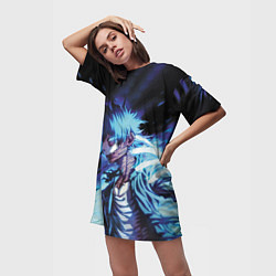 Футболка женская длинная Всемогущий, цвет: 3D-принт — фото 2