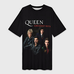 Футболка женская длинная Queen: Greatests Hits, цвет: 3D-принт