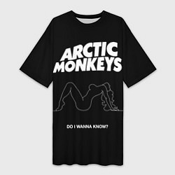 Футболка женская длинная Arctic Monkeys: Do i wanna know?, цвет: 3D-принт