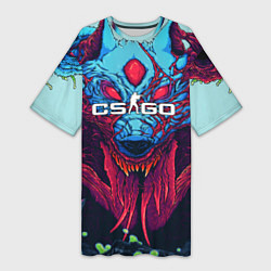 Футболка женская длинная CS:GO Hyper Beast, цвет: 3D-принт