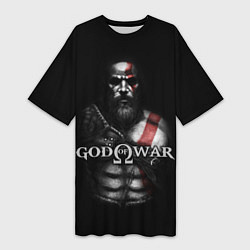 Футболка женская длинная God of War, цвет: 3D-принт