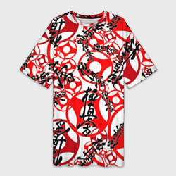Женская длинная футболка Каратэ киокушинкай - эмблемы