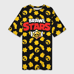 Женская длинная футболка Brawl Stars: Yellow Style