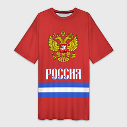 Женская длинная футболка Хоккей: Россия