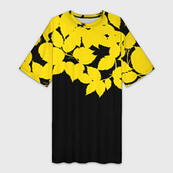 Женская длинная футболка Желтые Листья - Минимализм