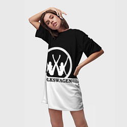 Футболка женская длинная Volkswagen girls, цвет: 3D-принт — фото 2