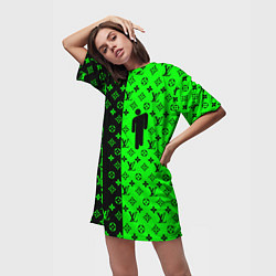 Футболка женская длинная BILLIE EILISH x LV Green, цвет: 3D-принт — фото 2