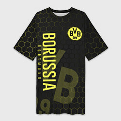 Женская длинная футболка Боруссия Дортмунд honeycomb