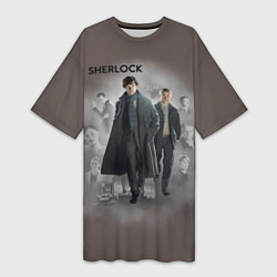 Женская длинная футболка Sherlock