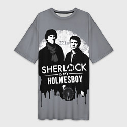 Женская длинная футболка Sherlock Holmesboy