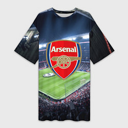 Футболка женская длинная FC Arsenal, цвет: 3D-принт