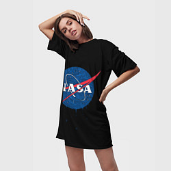 Футболка женская длинная NASA Краски, цвет: 3D-принт — фото 2