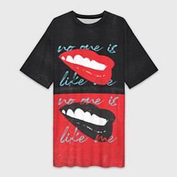 Футболка женская длинная No one is like me, цвет: 3D-принт