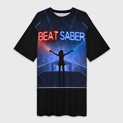 Женская длинная футболка Beat Saber