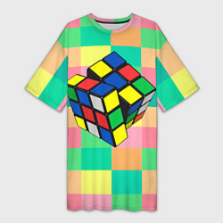 Женская длинная футболка Кубик Рубика