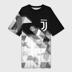 Футболка женская длинная JUVENTUS, цвет: 3D-принт