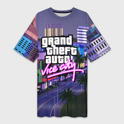 Футболка женская длинная Grand Theft Auto Vice City, цвет: 3D-принт