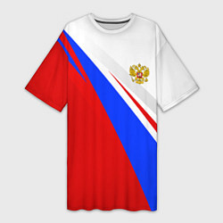 Футболка женская длинная Россия, цвет: 3D-принт