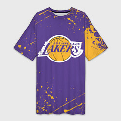 Женская длинная футболка LA LAKERS