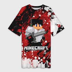 Женская длинная футболка Minecraft Майнкрафт