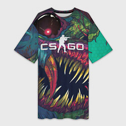 Женская длинная футболка CS GO Hyper Beast