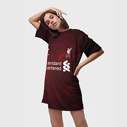 Футболка женская длинная Liverpool, цвет: 3D-принт — фото 2