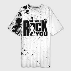 Женская длинная футболка Queen - We Will Rock You