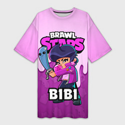 Женская длинная футболка BRAWL STARS BIBI