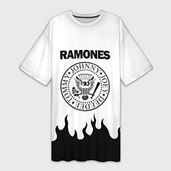 Футболка женская длинная RAMONES, цвет: 3D-принт