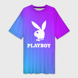 Футболка женская длинная PLAYBOY, цвет: 3D-принт