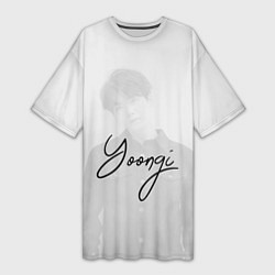 Футболка женская длинная BTS Min Yoongi, цвет: 3D-принт