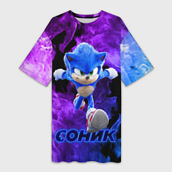 Женская длинная футболка SONIC