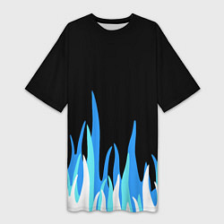 Женская длинная футболка Синее пламя