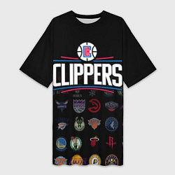 Женская длинная футболка Los Angeles Clippers 2
