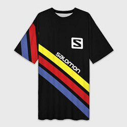 Футболка женская длинная Salomon, цвет: 3D-принт