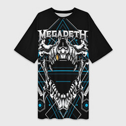 Футболка женская длинная Megadeth, цвет: 3D-принт