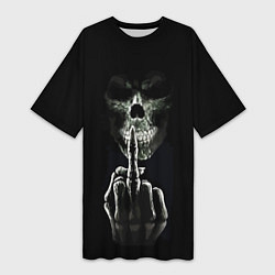 Футболка женская длинная Finger, цвет: 3D-принт