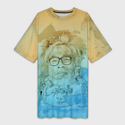 Женская длинная футболка Hayao Miyazaki