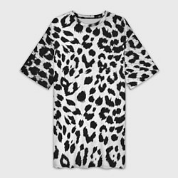 Футболка женская длинная ЯГУАР ТЕКСТУРА, цвет: 3D-принт