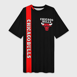 Футболка женская длинная CHICAGO BULLS, цвет: 3D-принт