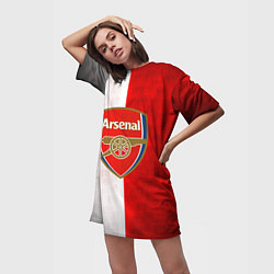 Футболка женская длинная FC Arsenal 3D, цвет: 3D-принт — фото 2